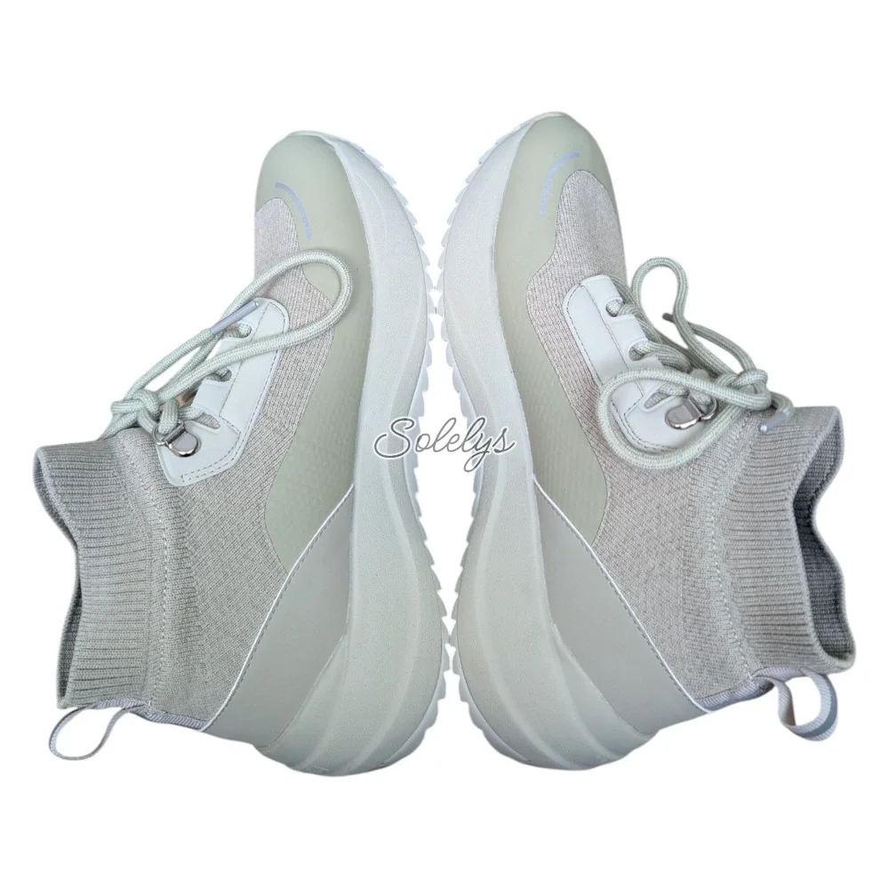 Vessi Stormburst Womens 6 Boreal Green Waterproof High Top Knit Sneaker Boot